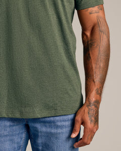 True ClassicDark Heather Olive Short Sleeve Crew Neck Tee