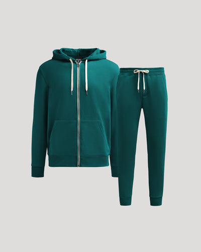 Fleece Full Zip Hoodie - Deep Emerald