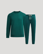 Deep Emerald Pullover Fleece Crew & Jogger 2-Pack