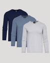 Dressy Crew Neck Sweater 3-Pack, slim-fit with ribbed details.