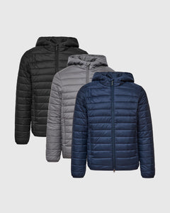 True ClassicEssential Hooded Puffer Jacket 3-Pack