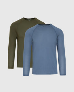 True ClassicFiord & Kelp Long Sleeve Active Mesh Crew 2-Pack