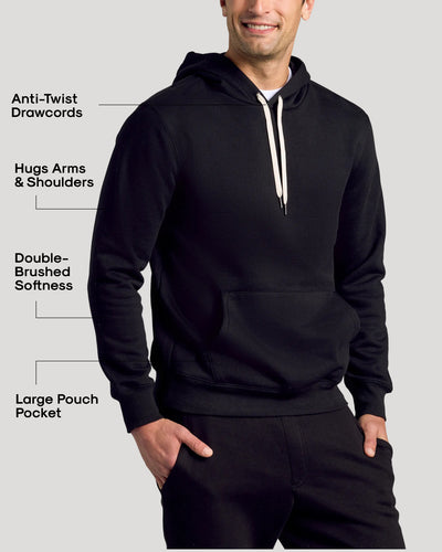 Fleece Pullover Hoodie - Black
