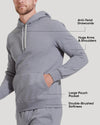Heather Gray Fleece French Terry Pullover Hoodie with pouch pocket.