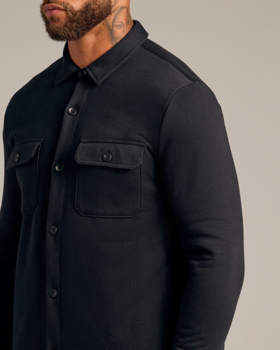 Fleece Shirt Jacket - Black