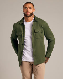 True ClassicDark Olive Fleece Shirt Jacket