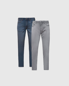 True ClassicGray & Indigo Medium Gray Wash Slim Comfort Stretch Jeans 2-Pack