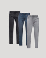 Gray Medium Indigo Schmale Komfort-Stretch-Jeans 3er-Pack