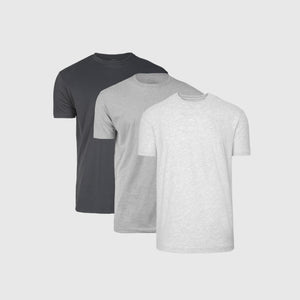 True ClassicGray Tones Short Sleeve Crew Neck 3-Pack