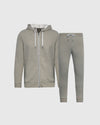 Dark Heather Gray Full Zip Fleece Hoodie & Jogger 2-Pack.