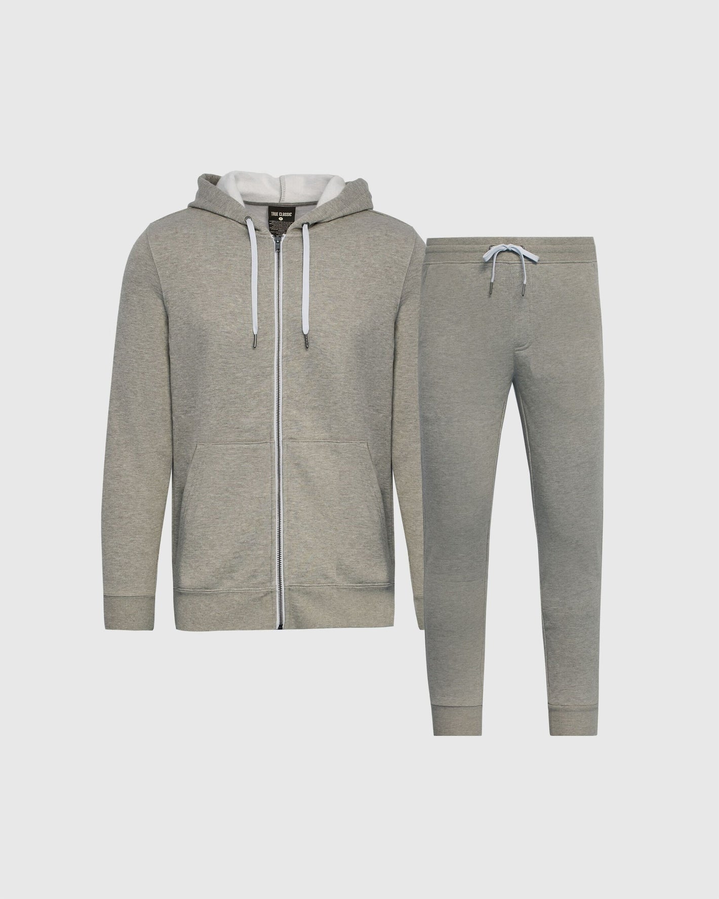 Dark Heather Gray Full Zip Fleece Hoodie & Jogger 2-Pack.