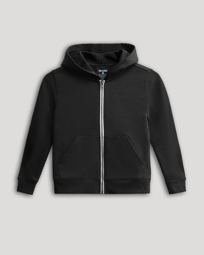 Boys' Fleece Full Zip Hoodie  - Black