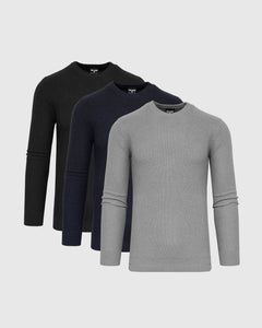 True ClassicHeather Pique Crew Sweater 3-Pack