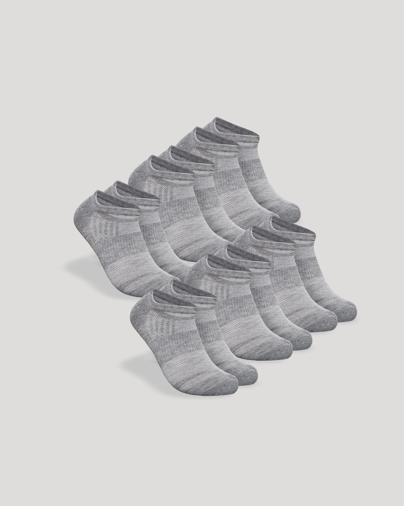 Heather Gray No Show Socks 6-Pack 2.0