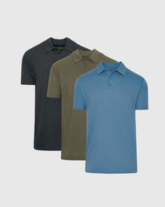 True ClassicHeather Polo 3-Pack