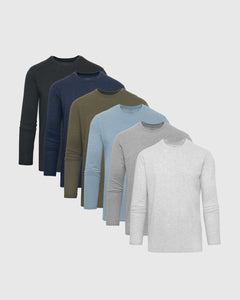 True ClassicHeather Staple Long Sleeve Crew 6-Pack