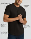 Heavyweight Curved Hem Henley 3-Pack
