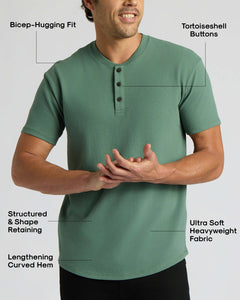 True ClassicNeo Fern Heavyweight Curved Hem Henley