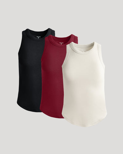 Ribbed High Neck Tank