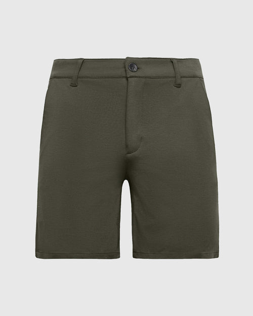 7" Military Green Comfort Knit Chino Shorts