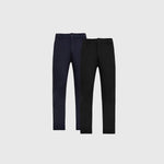 Die dunkle, schmale und komfortable Chino-Hose aus Strick – 2er Pack