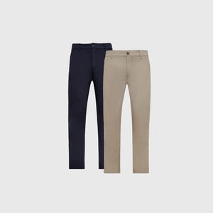 True ClassicNavy and Khaki Slim Comfort Knit Chino Pant 2-Pack