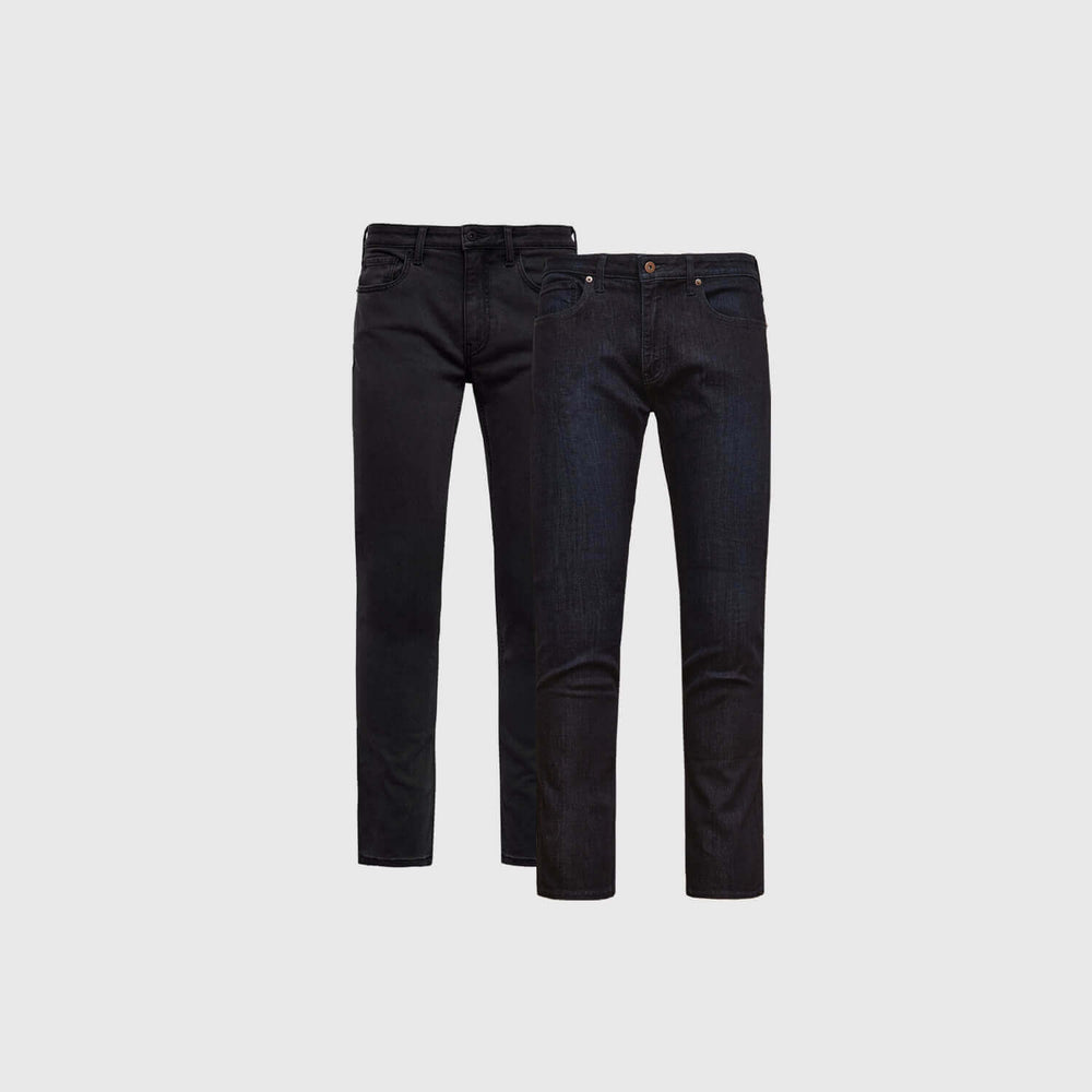 Straight Indigo and Black Comfort Jeans 2-Pack