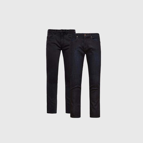 Straight Indigo and Black Comfort Jeans 2-Pack