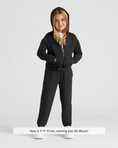 Girls Cropped Zip Hoodie