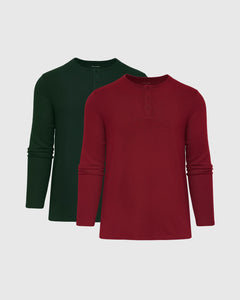 True ClassicKale & Pinot Waffle Henley 2-Pack