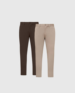 True ClassicKhaki & Dark Oak Slim Twill Chino Pant 2-Pack