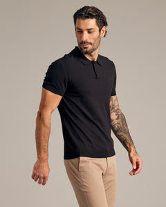 True ClassicBlack Short Sleeve Sweater Polo