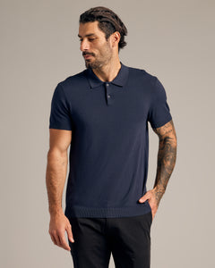 True ClassicNavy Short Sleeve Sweater Polo