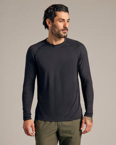 True ClassicBlack Long Sleeve Active Mesh Crew