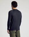 Back view of Black Long Sleeve Active Mesh Crew on man.