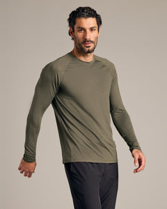 True ClassicKelp Long Sleeve Active Mesh Crew