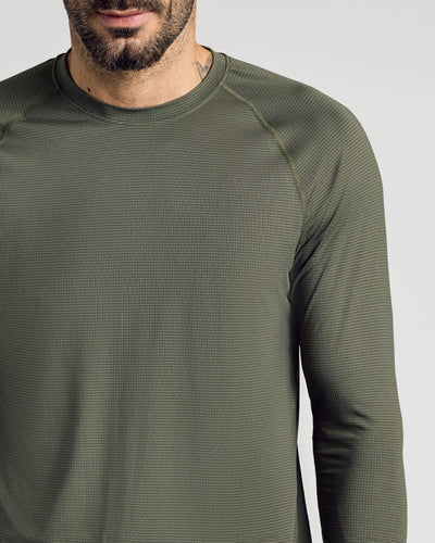 Active Mesh Long Sleeve Crew Neck - Kelp