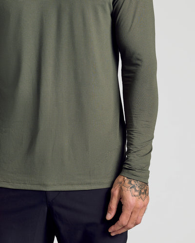 Active Mesh Long Sleeve Crew Neck - Kelp