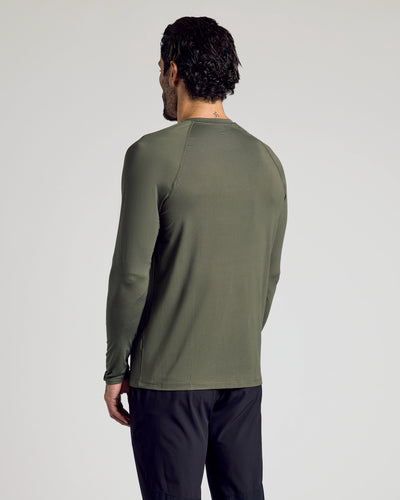 Active Mesh Long Sleeve Crew Neck - Kelp