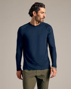 True ClassicBlack & Navy Long Sleeve Active Mesh Crew 2-Pack