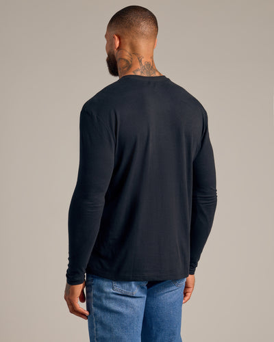 Black Classic Long Sleeve Crew Neck 6-Pack