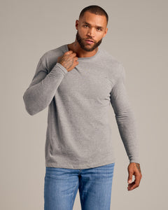 True ClassicEarth Tones Variety 6-Pack: Man in gray crewneck and blue jeans.