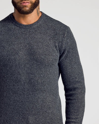Marled Crew Neck Sweater - Charcoal Heather Gray