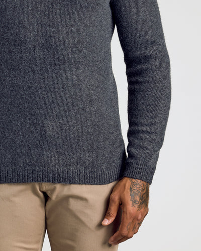 Marled Crew Neck Sweater - Charcoal Heather Gray