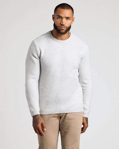 Marled Crew Neck Sweater - Light Heather Gray