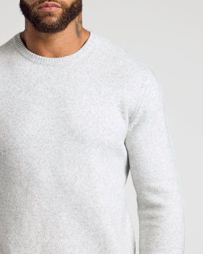 Marled Crew Neck Sweater - Light Heather Gray