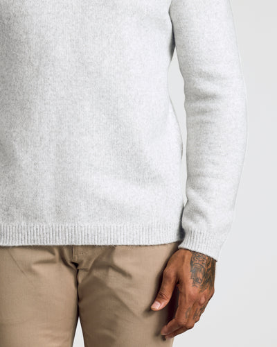 Marled Crew Neck Sweater - Light Heather Gray