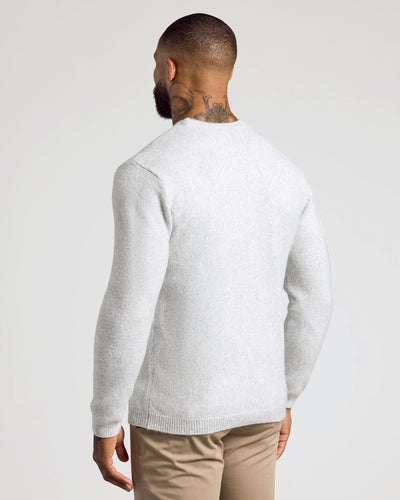 Marled Crew Neck Sweater - Light Heather Gray