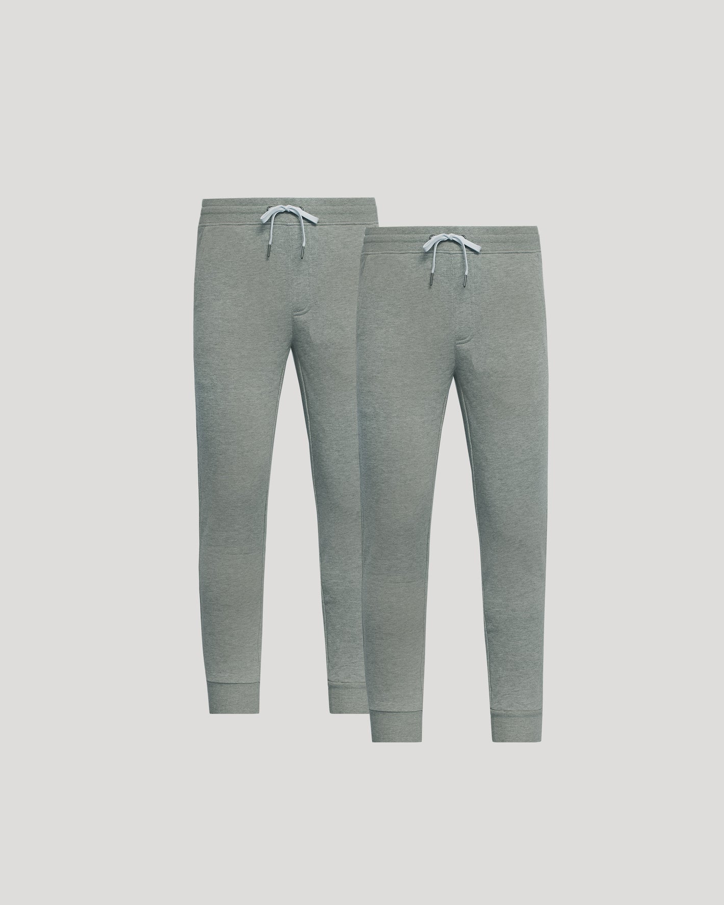 Dark Heather Gray Fleece French Terry Joggers 2-Pack with elastic waistbands.