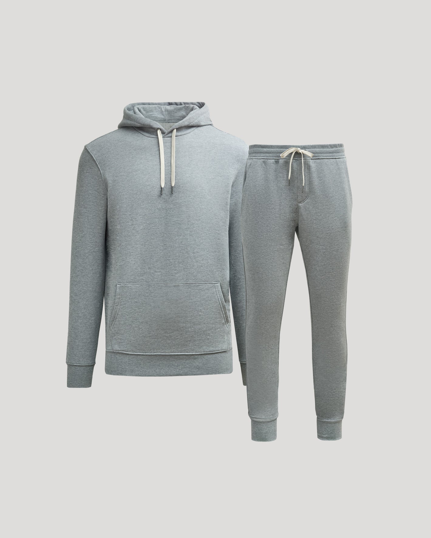 Medium Heather Gray Tall Fleece Pullover Hoodie & Joggers Set